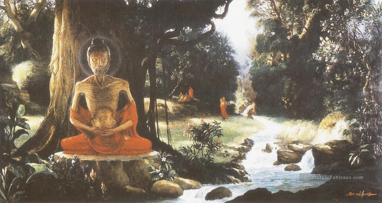 Bodhisatta a passé six ans à pratiquer des austérités pour la réalisation de la vérité et la réalisation du bouddhisme de l’illumination Peintures à l'huile